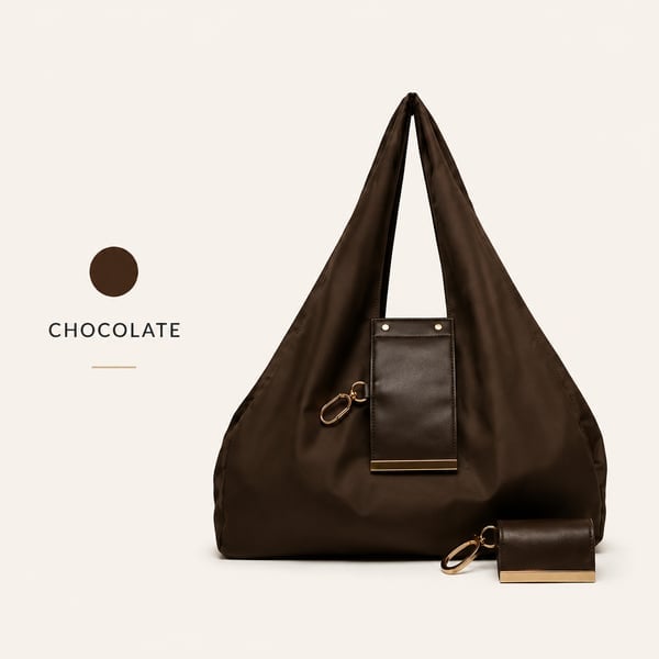 MiniPouch foldable tote bag - Olive green, unfolded